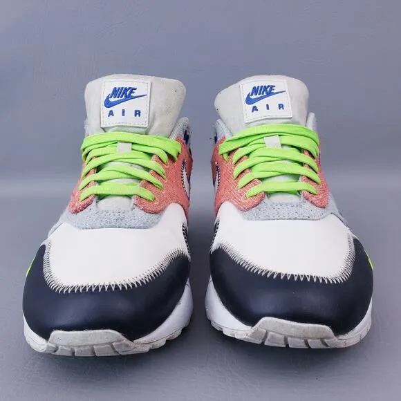 Nike Air Max1 Recycled Mens Size 9.5 Black Game Royal White Shoes CT1643-100