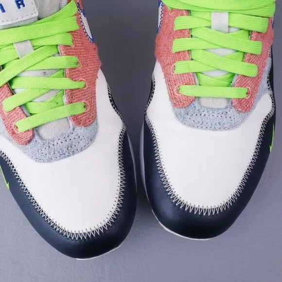 Nike Air Max1 Recycled Mens Size 9.5 Black Game Royal White Shoes CT1643-100