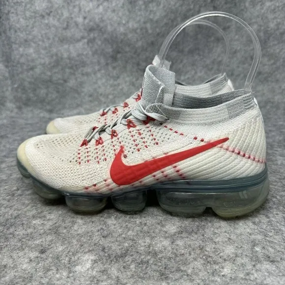 Nike Air Vapor Max Shoes Platinum Red OG 2017 Mens size 6 Womens 8.5 Flyknit