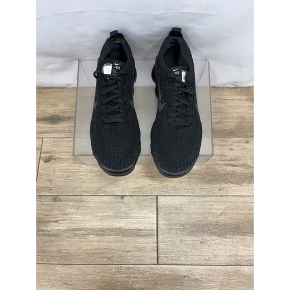 Nike Air VaporMax Flyknit 3 Mens Size 8.5 Triple Black Running Shoes AJ6900-004