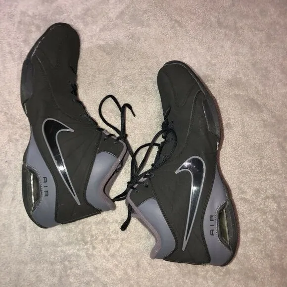 NiKE Air Visi Pro Mens Black Hi Tops Basketball Shoes 407845-002 Size 12