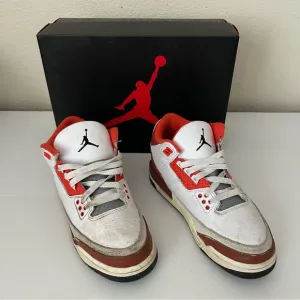 Nike Big Kids Air Jordan 3 Retro Mars Stone Team Orange Shoes Sneakers Size 6Y
