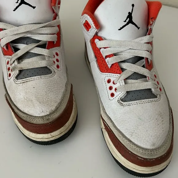 Nike Big Kids Air Jordan 3 Retro Mars Stone Team Orange Shoes Sneakers Size 6Y