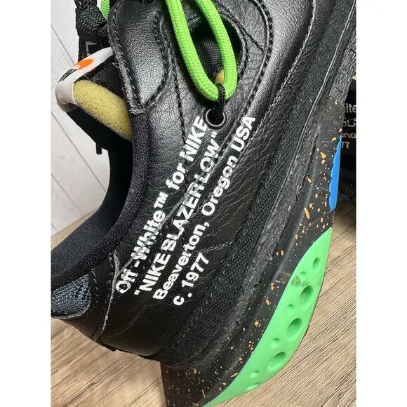 Nike Blazer Low '77 x Off White Shoes Black Green DH7863-001 Sz 11 Mens Virgil