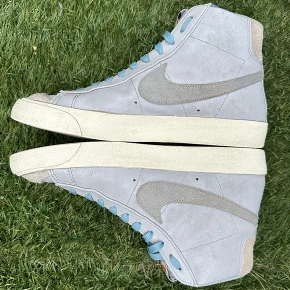 Nike Blazer Mid ‘77 PRM Certified Fresh Grey Fog Lace Up High Top Sneakers Sz 8