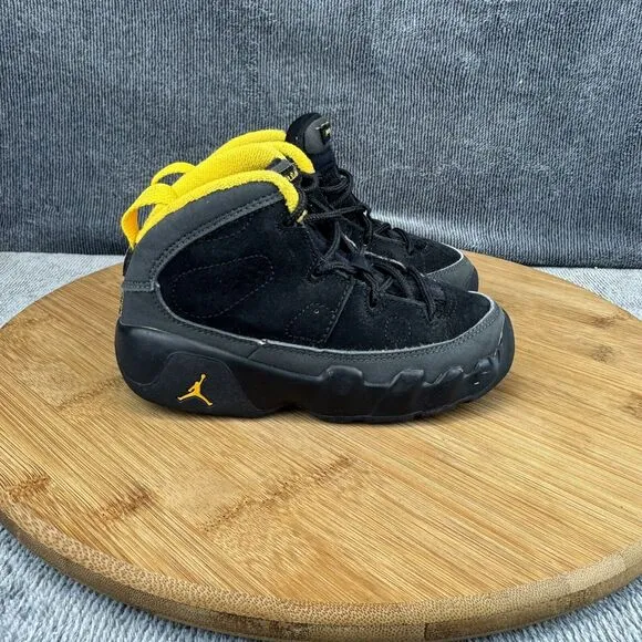 Nike Boys Air Jordan 9 Retro Size 8C Shoes Black Basketball Sneakers Toddler