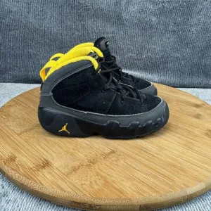 Nike Boys Air Jordan 9 Retro Size 8C Shoes Black Basketball Sneakers Toddler