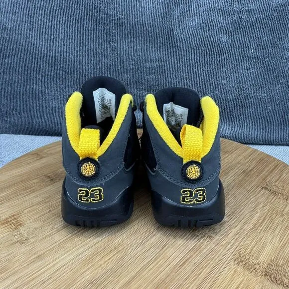 Nike Boys Air Jordan 9 Retro Size 8C Shoes Black Basketball Sneakers Toddler