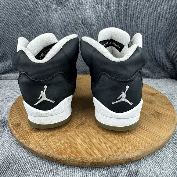 Nike Boys Jordan Retro 5 Size 5.5Y Shoes Black White Basketball Sneakers 440888