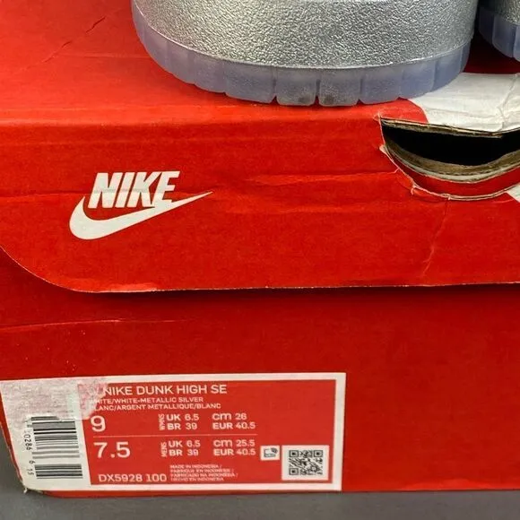 Nike Dunk High SE Chrome sneaker shoes women size 9