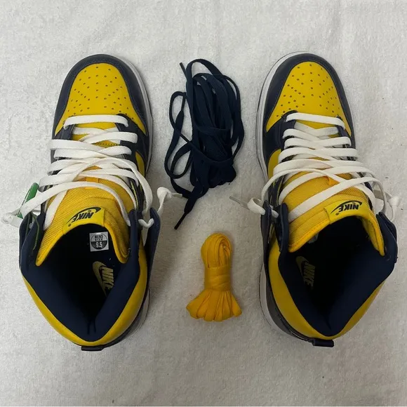 Nike Dunk High SP Retro Michigan Shoes Sneakers Men’s 9.5 Varsity Maize Navy