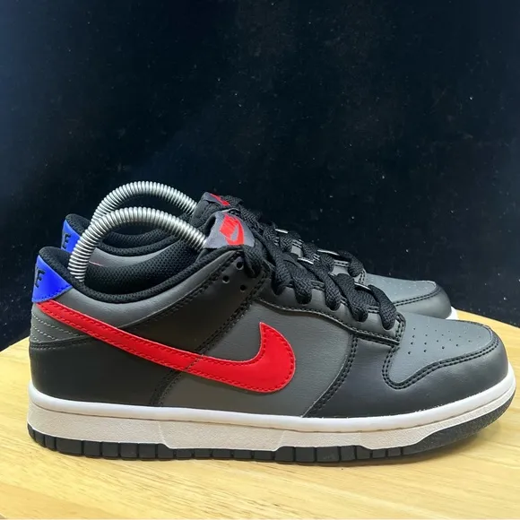 Nike Dunk Low Black Racer Blue University Red FV0373-001 GS Size 5.5Y / W 7