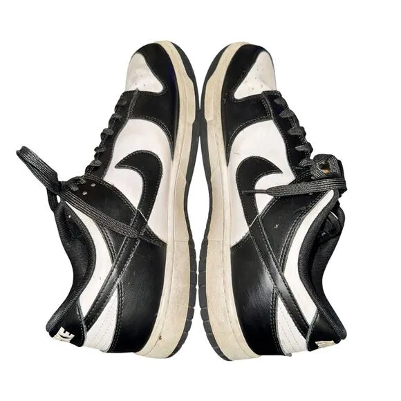 Nike Dunk Low Retro Sneakers Men's Size 13 Black White Leather Panda Shoes
