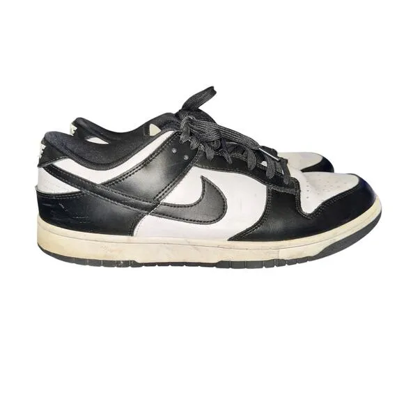 Nike Dunk Low Retro Sneakers Men's Size 13 Black White Leather Panda Shoes