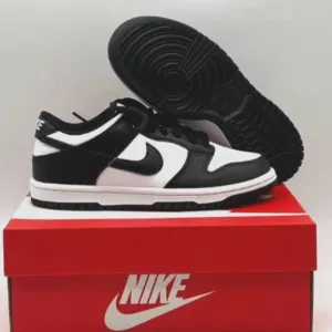 Nike Dunk Low Retro White Black Panda CW1590-100 Kids Sneakers Shoes