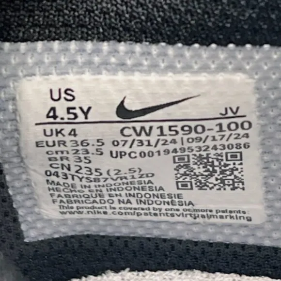 Nike Dunk Low Retro White Black Panda CW1590-100 Kids Sneakers Shoes