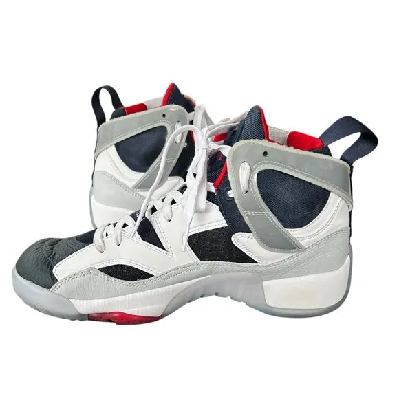NIKE JORDAN Jumpman Two Trey Olympic Sneakers Leather Mid Tops Men’s Size 8 EC