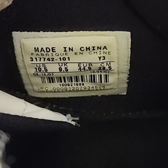 NIKE JORDANS AF1 Fusion Air Force 1 AFJ12 Size 10.5 White Black Taxi 317742