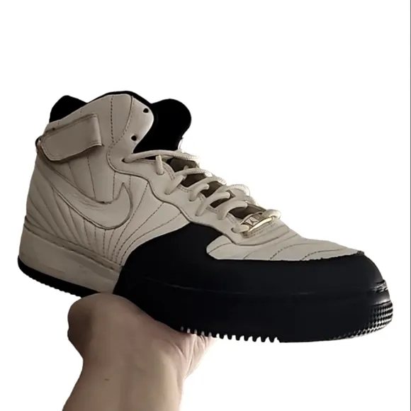 NIKE JORDANS AF1 Fusion Air Force 1 AFJ12 Size 10.5 White Black Taxi 317742