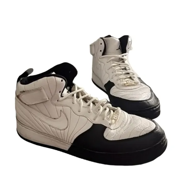 NIKE JORDANS AF1 Fusion Air Force 1 AFJ12 Size 10.5 White Black Taxi 317742
