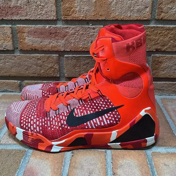 Nike Kobe 9 Elite Protro High Basketball Shoes size 7 Bright Crimson/Black-White