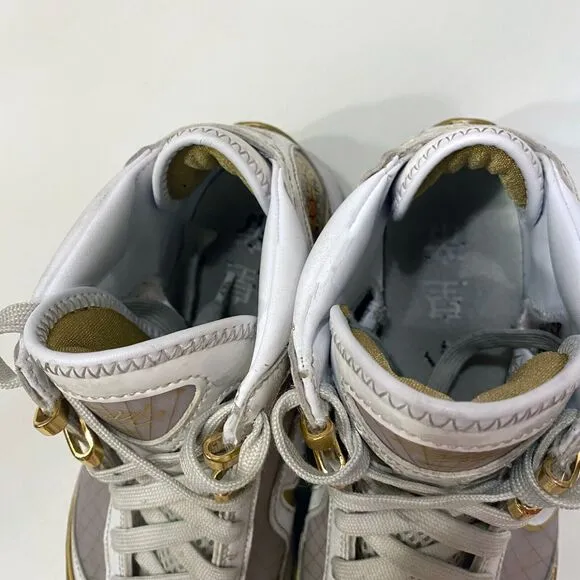 Nike LeBron 7 Retro Youth China Moon Gold‎ White Sneakers US Size 5.5Y