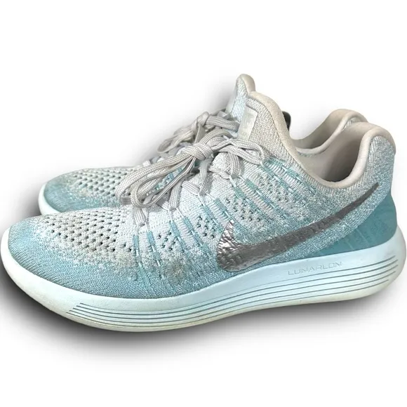 Nike Lunarepic Flyknit 2 Blue Running Shoes Womens Size 8 #01850