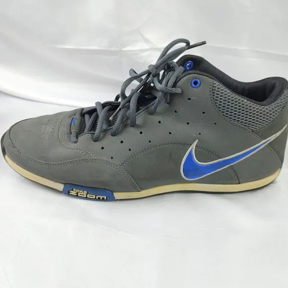 Nike Mens 11.5 Gray Air ZOOM HOOP LE LOW STEVE NASH Basketball Shoes 318854-041