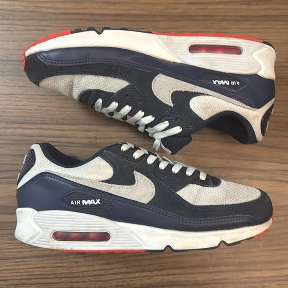 Nike Men’s Air Max 90 Low Navy Crimson Shoes