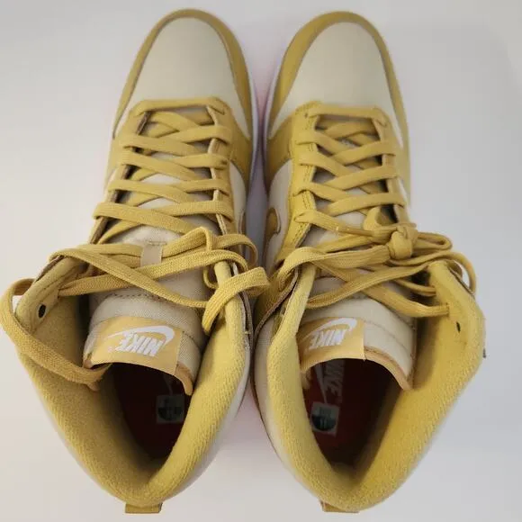 Nike Mens Dunk High DD1399 101 Syracuse - Size,   Gold Wheat Gold, 11 US