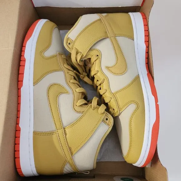 Nike Mens Dunk High DD1399 101 Syracuse - Size,   Gold Wheat Gold, 11 US
