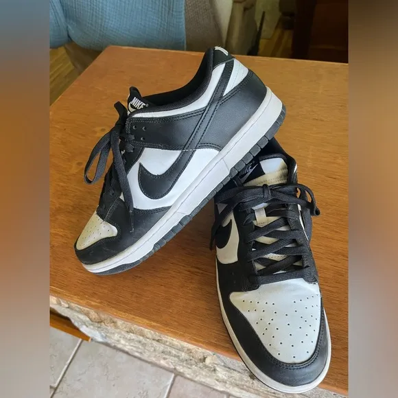 Nike Men's Dunk Low Black and White Shoes