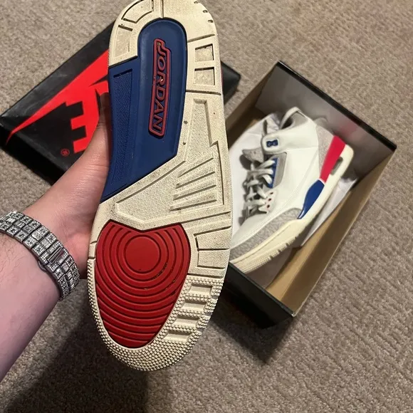 Nike Men's White and Blue Sneakers