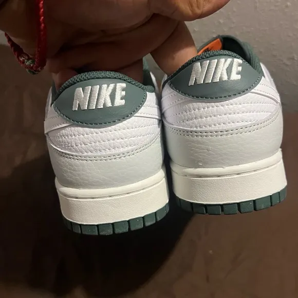 Nike Men's White and Gray Sneakers Dunk Low SE photon vintage green