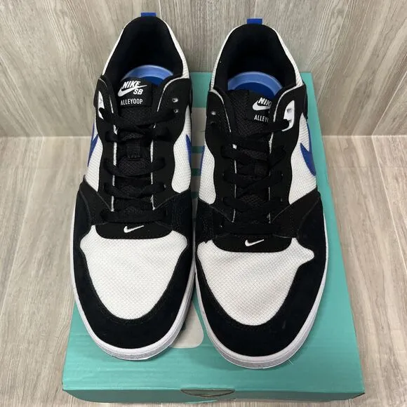 Nike SB Alleyoop White Team Royal Blue Black CJ0882-104 Skate Shoes Men’s Sz 13