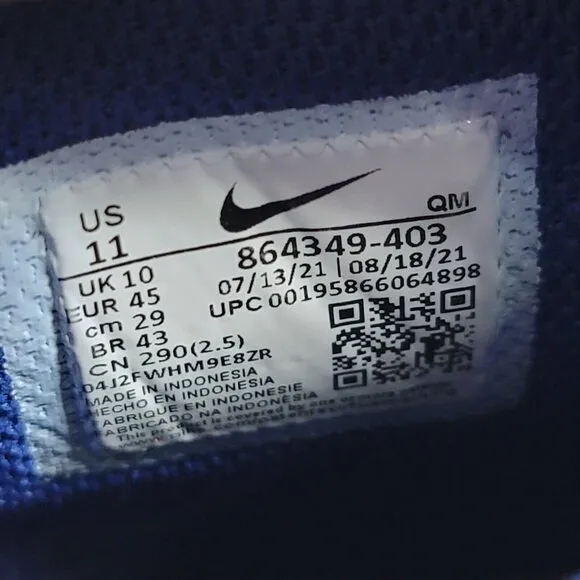 Nike SB Blazer Mid Shoes Mens Size 11 Blue White Skate Athletic 864349-403