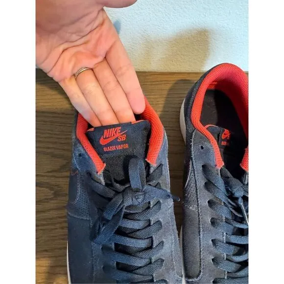 Nike SB Blazer Vapor Low 878365-441 Skate Shoes Navy Red White Men's 12 Suede