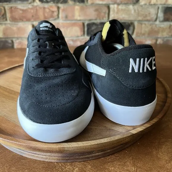 Nike SB Heritage Vulc Black White Skate Sneaker Shoes CD5010-003 Men's Size 10