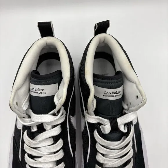 Nike SB React‎ Leo Skate Shoes Men Size 11.5 Black White Sneakers DX4361-001