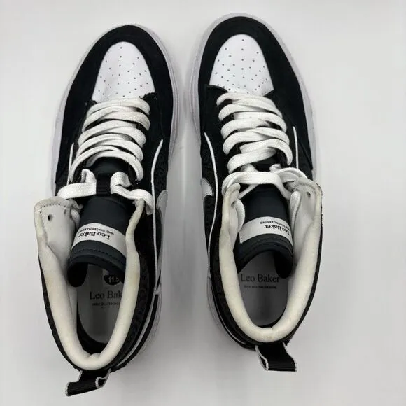 Nike SB React‎ Leo Skate Shoes Men Size 11.5 Black White Sneakers DX4361-001