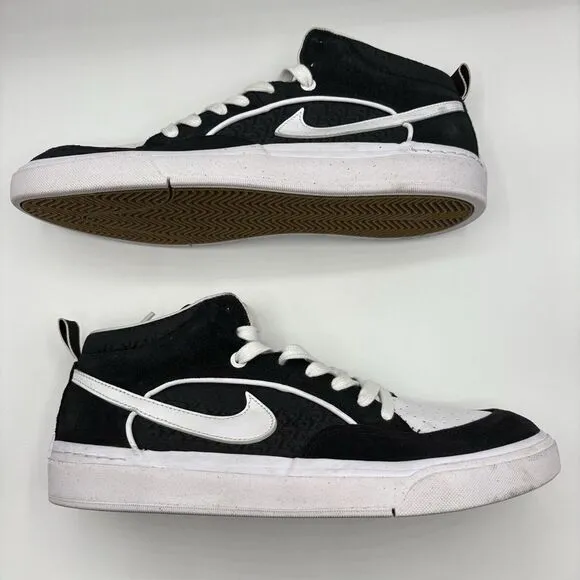 Nike SB React‎ Leo Skate Shoes Men Size 11.5 Black White Sneakers DX4361-001