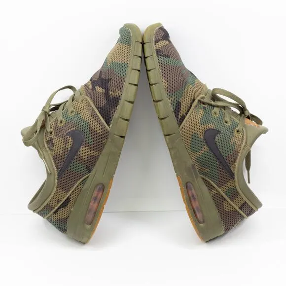 NIKE SB Stefan Janoski Max Iguana Camo Skate Shoes Green 631303-203 Mens Sz 10.5