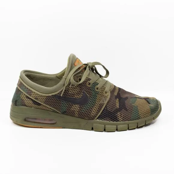 NIKE SB Stefan Janoski Max Iguana Camo Skate Shoes Green 631303-203 Mens Sz 10.5