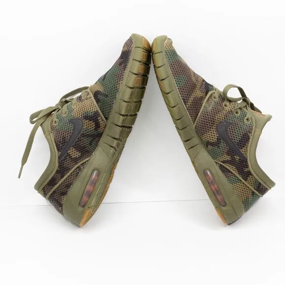 NIKE SB Stefan Janoski Max Iguana Camo Skate Shoes Green 631303-203 Mens Sz 10.5