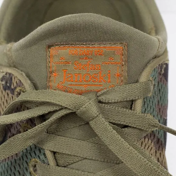 NIKE SB Stefan Janoski Max Iguana Camo Skate Shoes Green 631303-203 Mens Sz 10.5