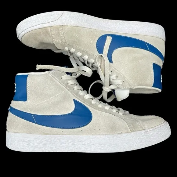 NIKE SB Zoom Blazer Mid Skate Sneakers White/Court Blue Men's 9 Women's 10.5