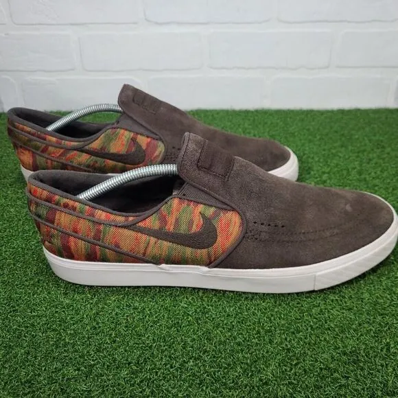 Nike SB Zoom Stefan Janoski Slip On 833582-200 Brown Skater‎ Shoes Men Size 13