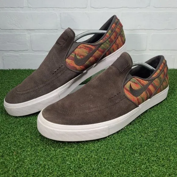 Nike SB Zoom Stefan Janoski Slip On 833582-200 Brown Skater‎ Shoes Men Size 13