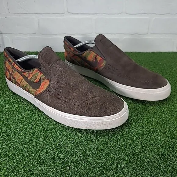 Nike SB Zoom Stefan Janoski Slip On 833582-200 Brown Skater‎ Shoes Men Size 13