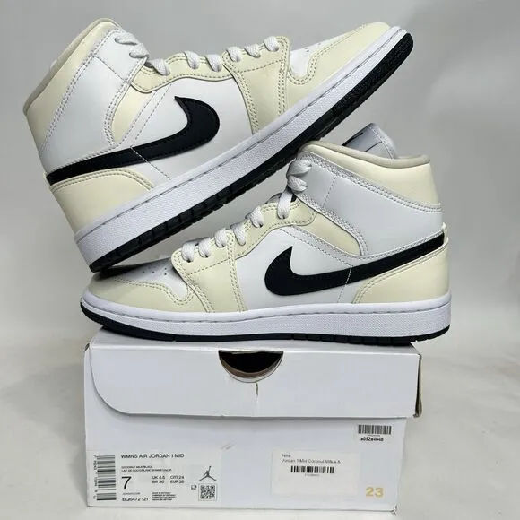 Nike Shoes Air Jordan 1 Mid Retro WMNS “Coconut Milk” 2024